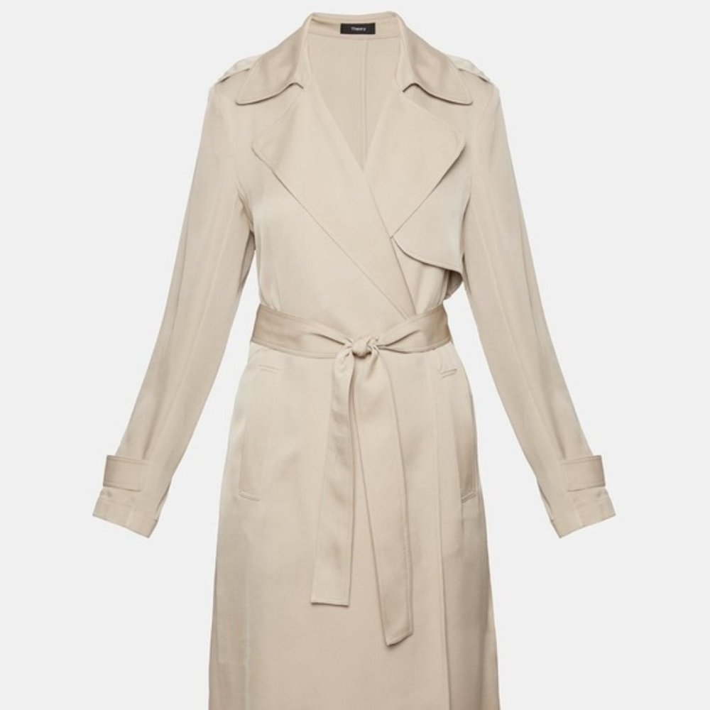 Theory Silk Oaklane Trench XS